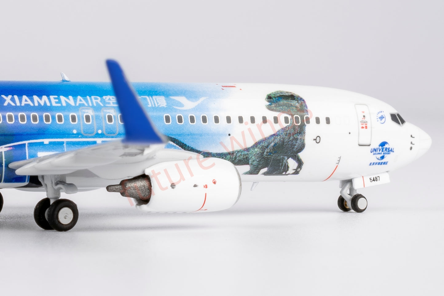 1:400 NG ModelsxBob Models NG58228 Xiamen Air B737-800 B-5487 "Jurassic World"Aircraft Model+Free Tractor