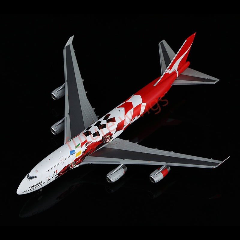 1:400 HX Models Qantas Airways B747-400 VH-OJC Aircraft Model Free Tractor +Stand