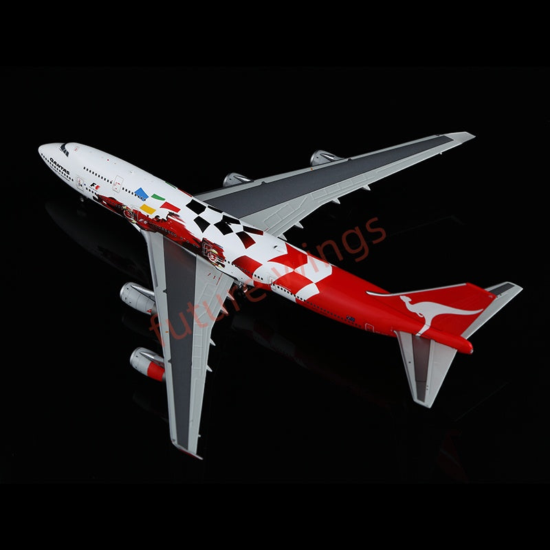 1:400 HX Models Qantas Airways B747-400 VH-OJC Aircraft Model Free Tractor +Stand