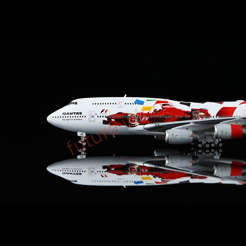 1:400 HX Models Qantas Airways B747-400 VH-OJC Aircraft Model Free Tractor +Stand