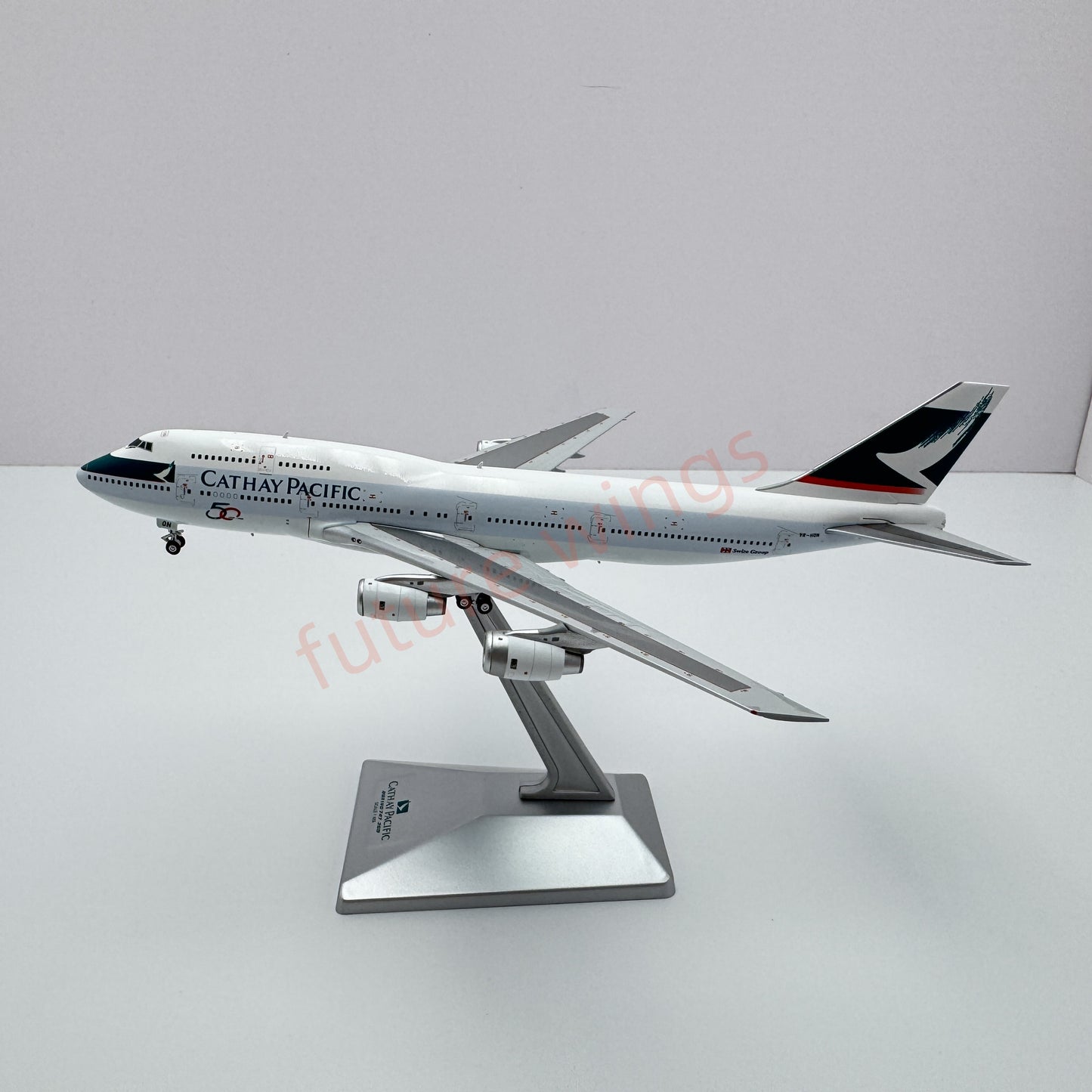 1:400 YY Wings Cathay Pacific B747-300 VR-HON "50years"Free Tractor +Stand