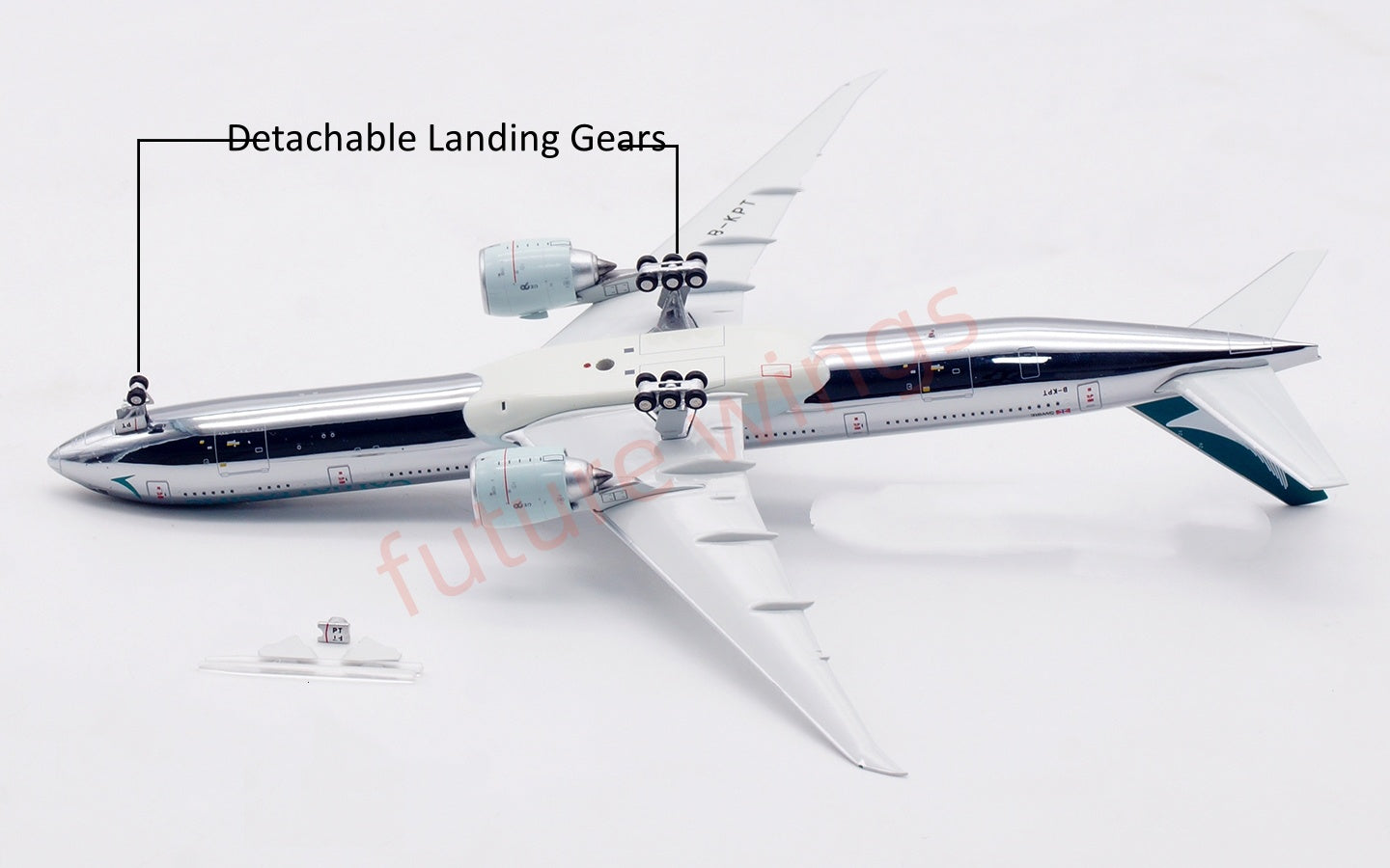 1:400 Aviation400 Cathay Pacific B777-300ER B-KPT Aircraft Model Free Tractor+Stand