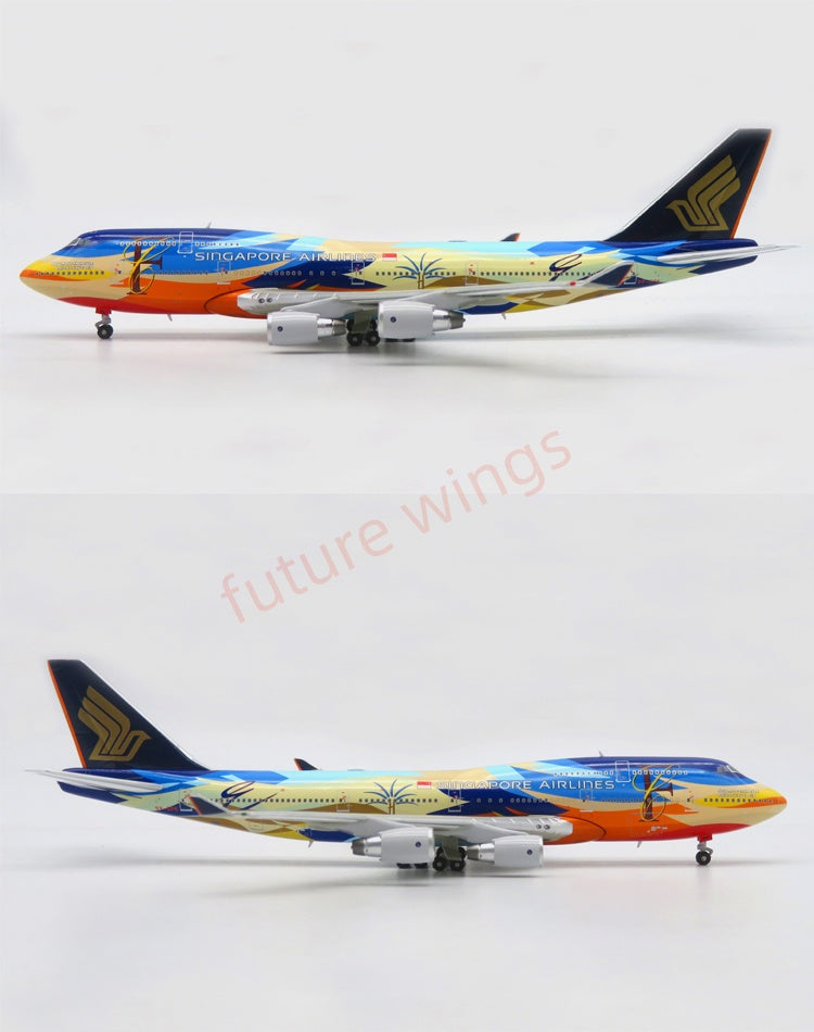 1:400 APOLLO Singapore Airlines B747-400 9V-SPL/9V-SPK Aircraft Model+Free Tractor