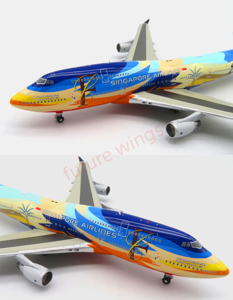 1:400 APOLLO Singapore Airlines B747-400 9V-SPL/9V-SPK Aircraft Model+Free Tractor