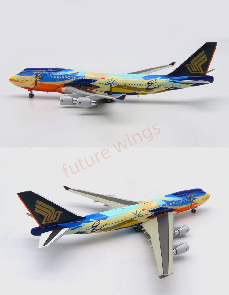 1:400 APOLLO Singapore Airlines B747-400 9V-SPL/9V-SPK Aircraft Model+Free Tractor