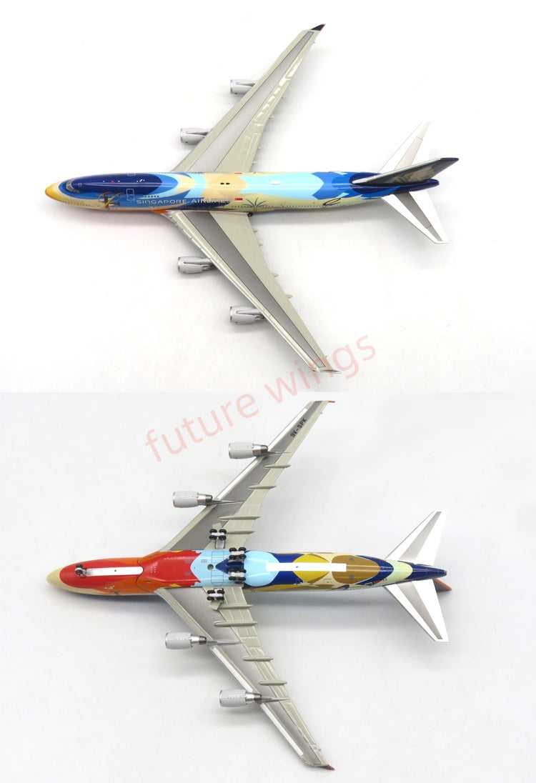 1:400 APOLLO Singapore Airlines B747-400 9V-SPL/9V-SPK Aircraft Model+Free Tractor