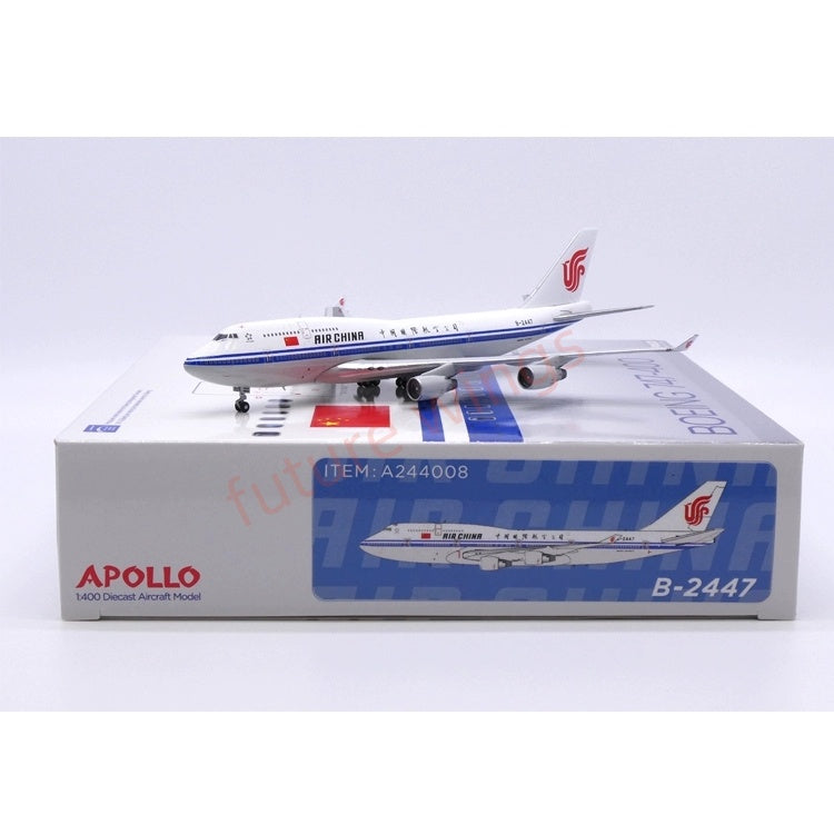 1:400 APOLLO Air China B747-400 B-2445/B-2447 Aircraft Model+Free Tractor