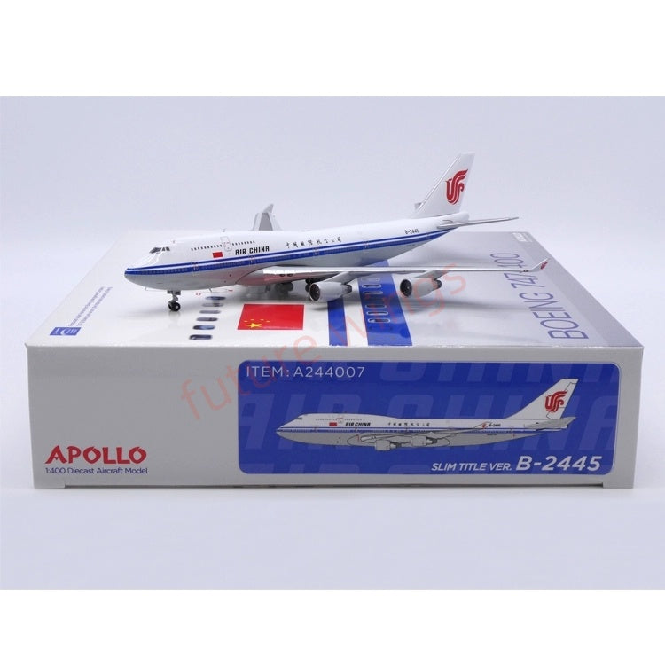 1:400 APOLLO Air China B747-400 B-2445/B-2447 Aircraft Model+Free Tractor