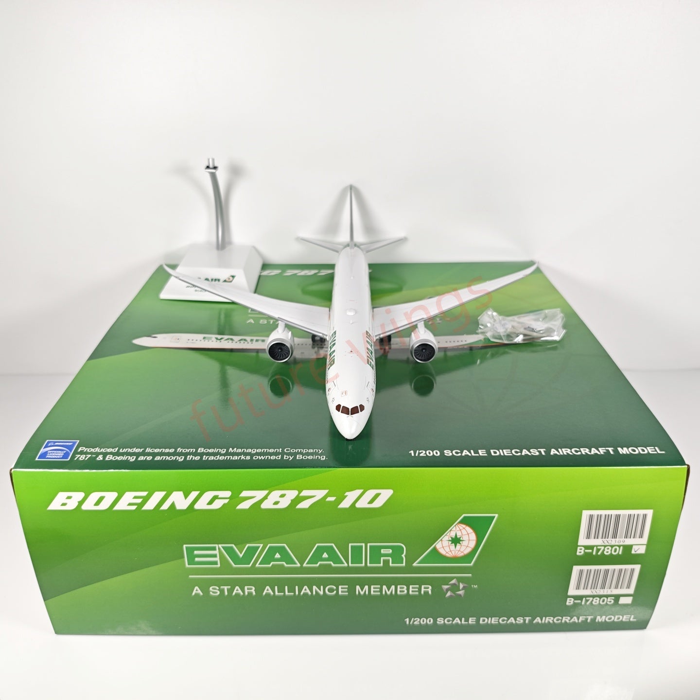 1:200 JC Wings XX2309 EVA Air B787-10 B-17801 Aircraft Model
