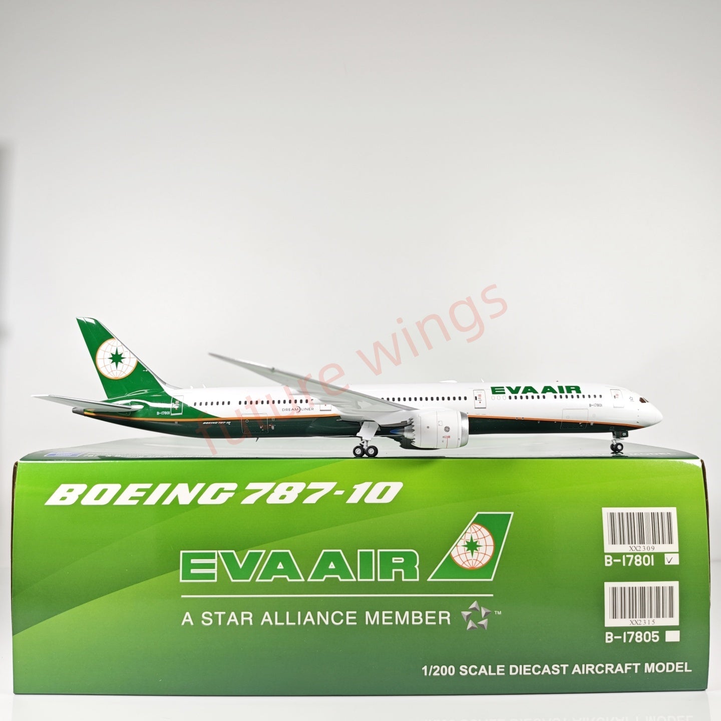 1:200 JC Wings XX2309 EVA Air B787-10 B-17801 Aircraft Model