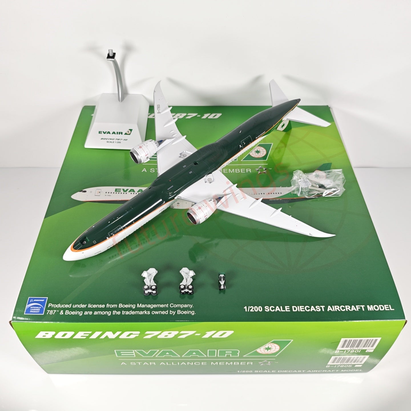 1:200 JC Wings XX2309 EVA Air B787-10 B-17801 Aircraft Model