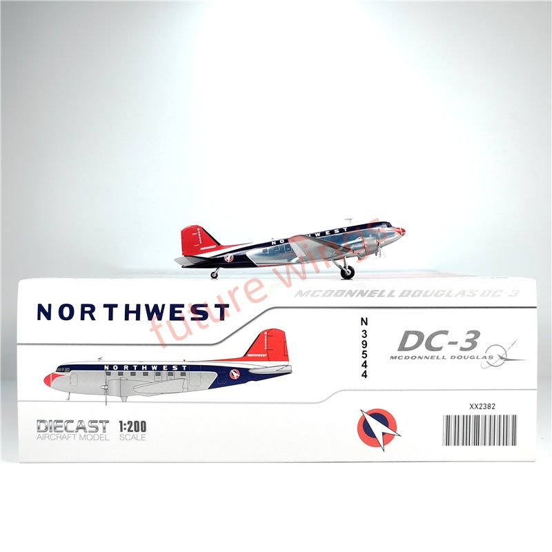 1:200 JC Wings XX2382 Northwest Airlines DC-3 N39544 Diecast Aircraft Model
