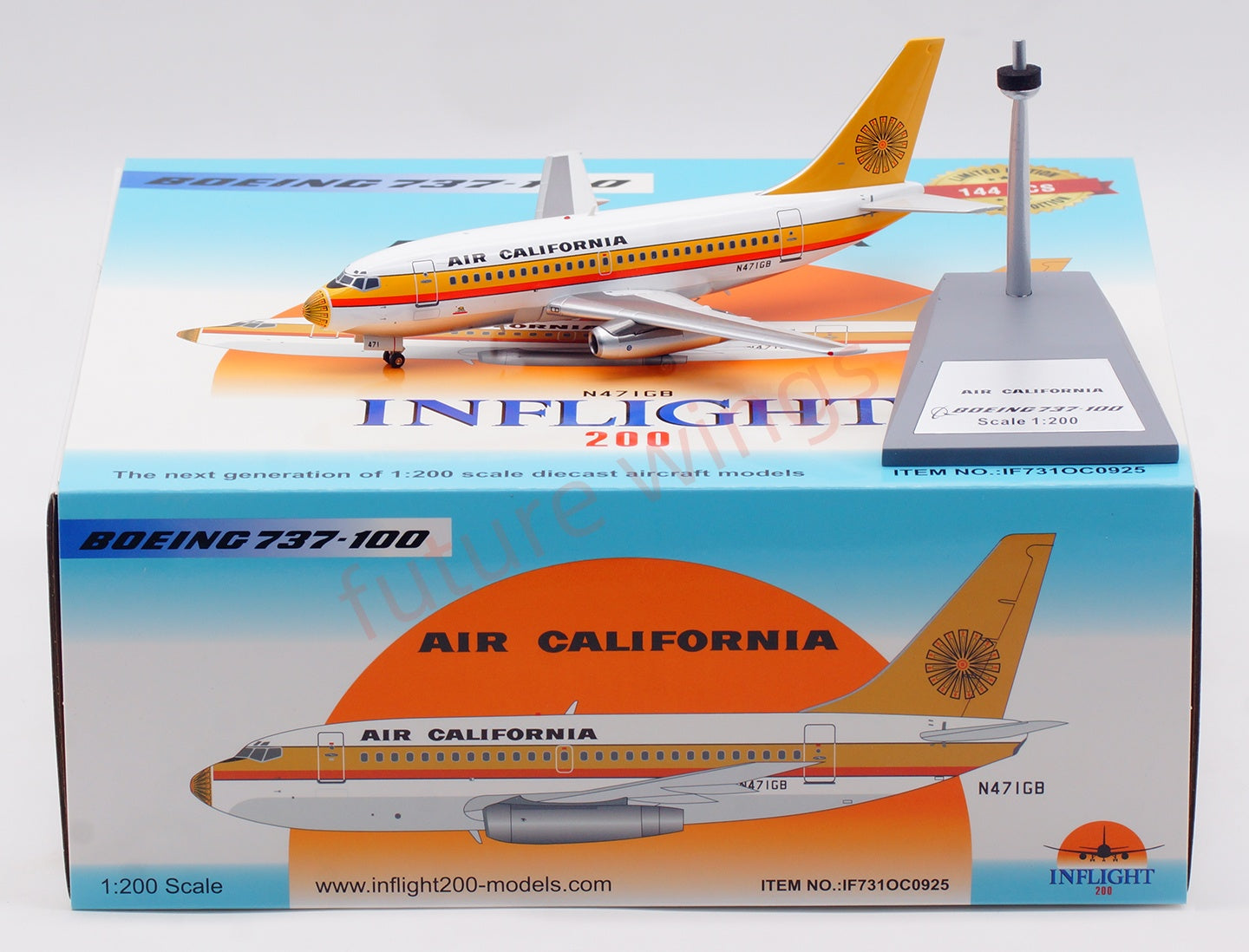 1:200 InFlight200 Air California B737-100 N471GB Diecast Aircraft Model