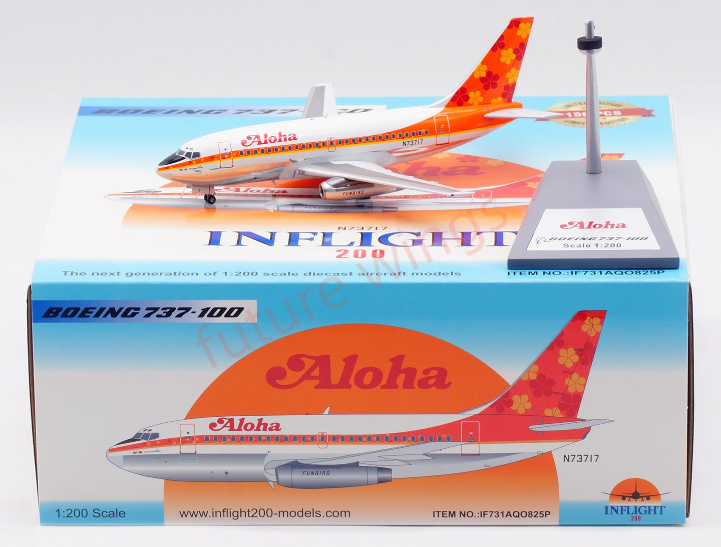 1:200 InFlight200 Aloha B737-100 N73717 Diecast Aircraft Model