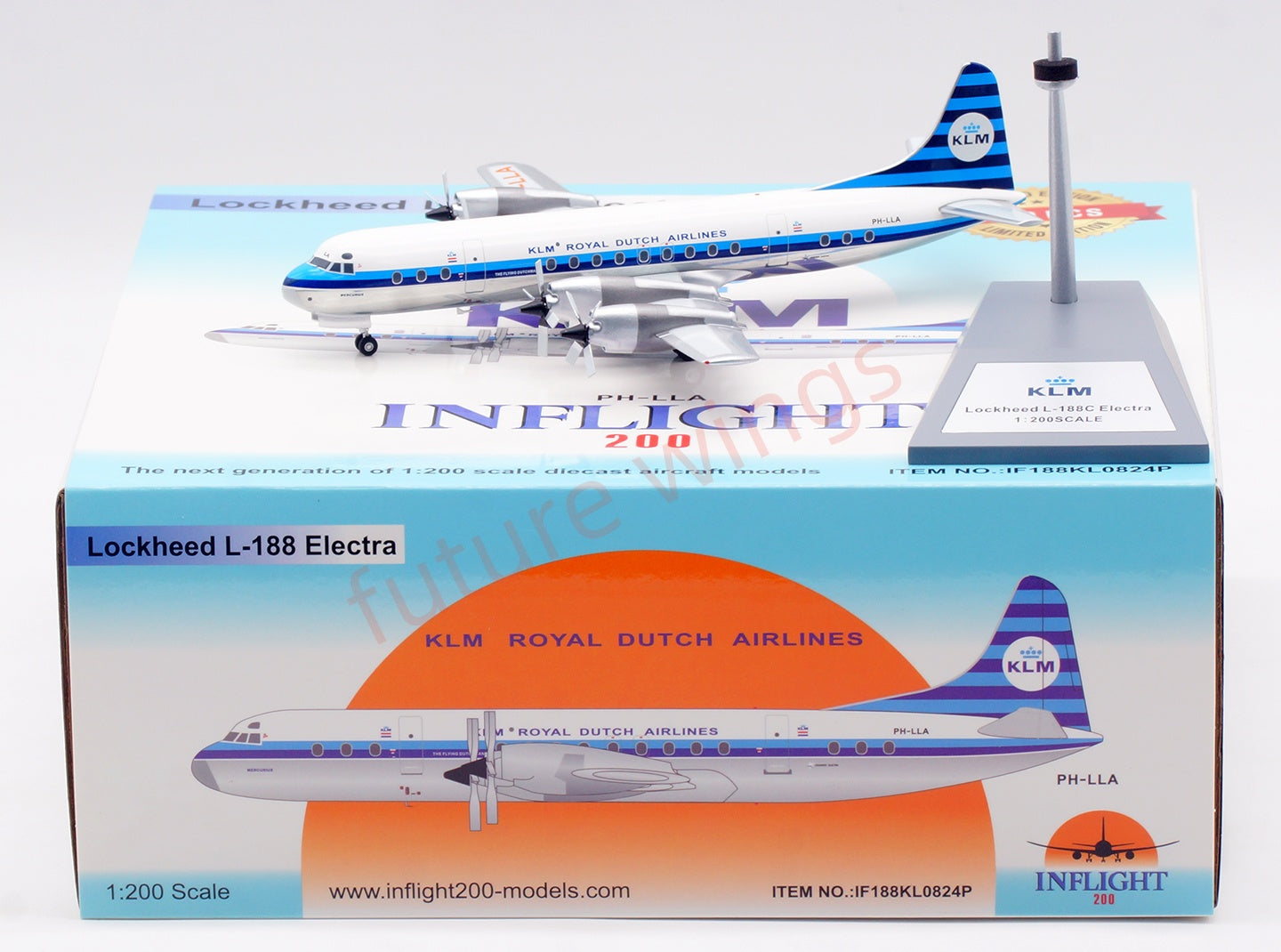1:200 InFlight200 KLM Lockheed L-188C PH-LLA Diecast Aircraft Model