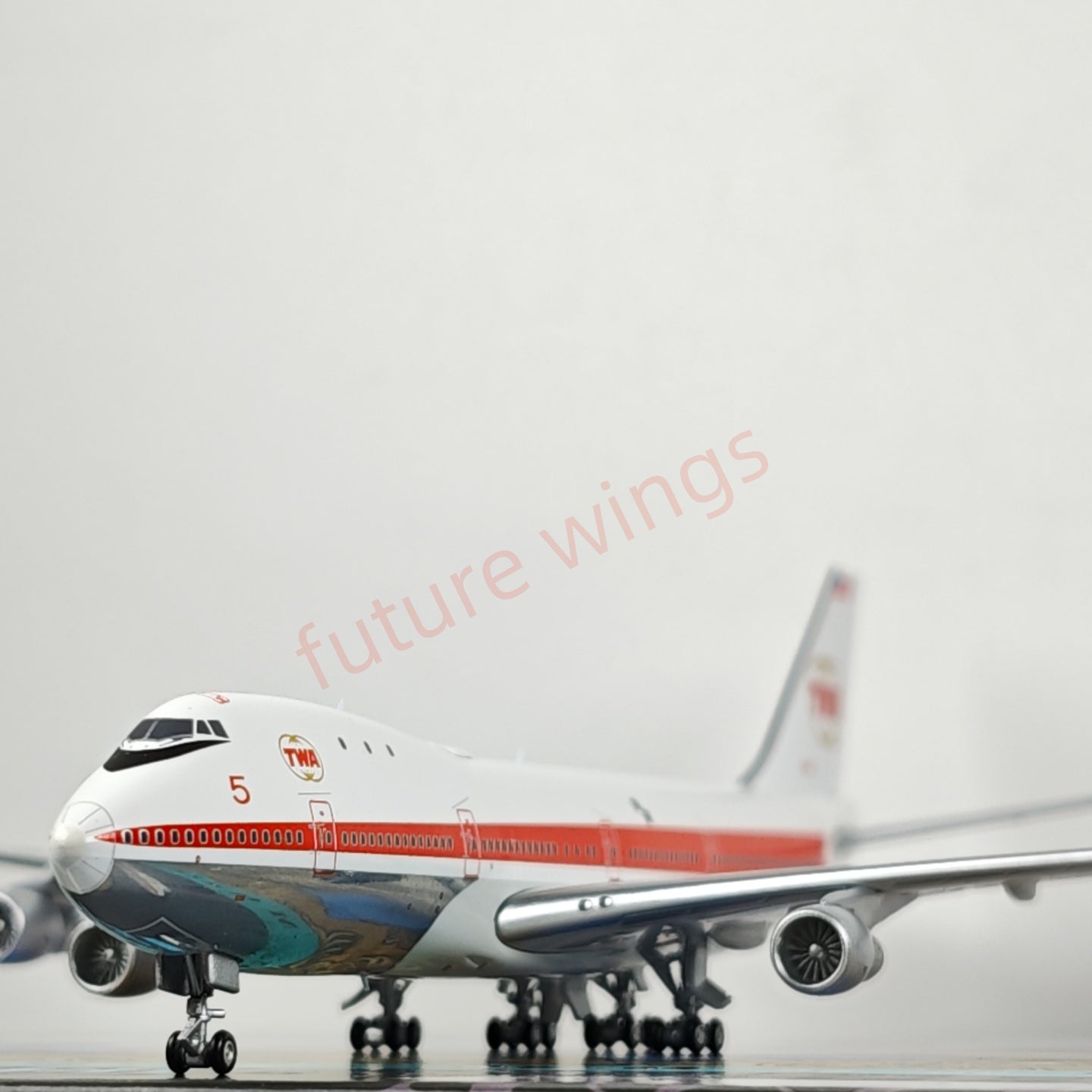 1:400 Patriot TWA Boeing B747-131 N93101 No.5 Diecast Aircraft Model+Free Tractor