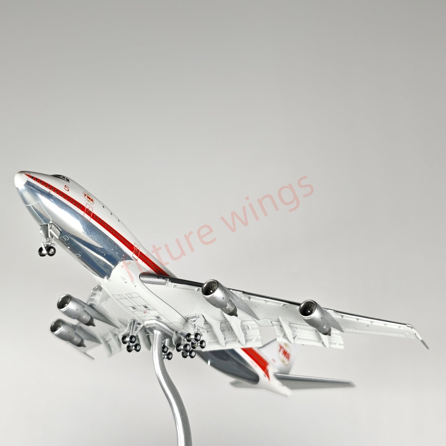 1:400 Patriot TWA Boeing B747-131 N93101 No.5 Diecast Aircraft Model+Free Tractor