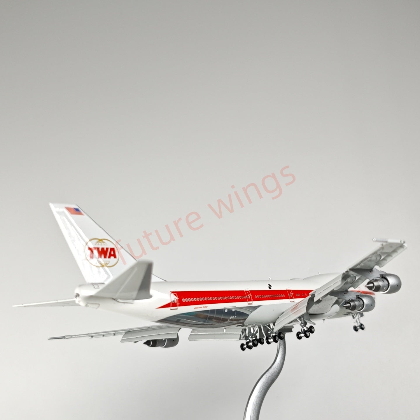 1:400 Patriot TWA Boeing B747-131 N93101 No.5 Diecast Aircraft Model+Free Tractor