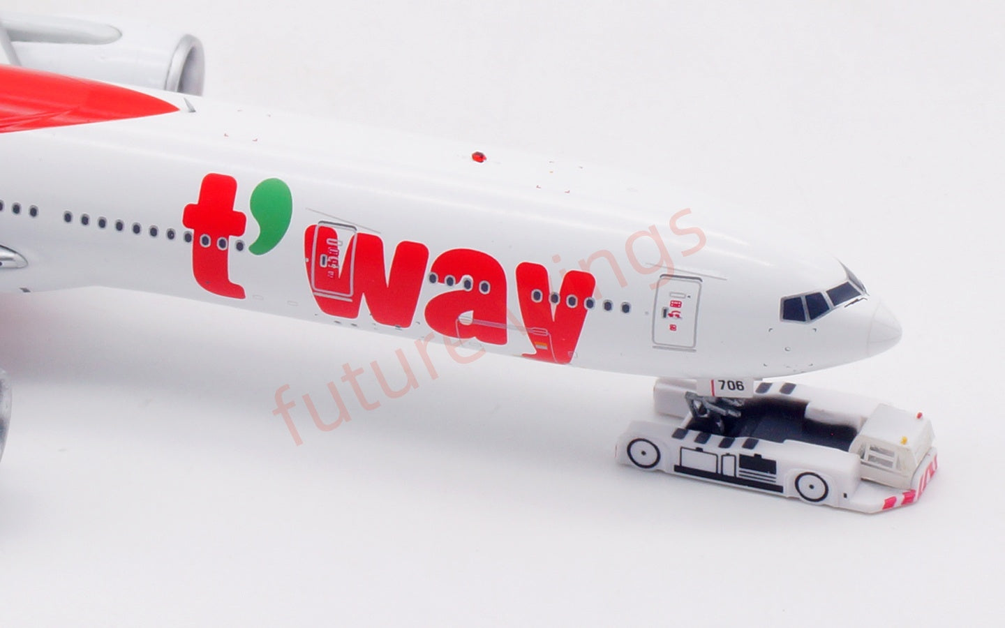 1:400 Aviation400 T'Way Air B777-300ER HL8706 Aircraft Model Free Tractor+Stand