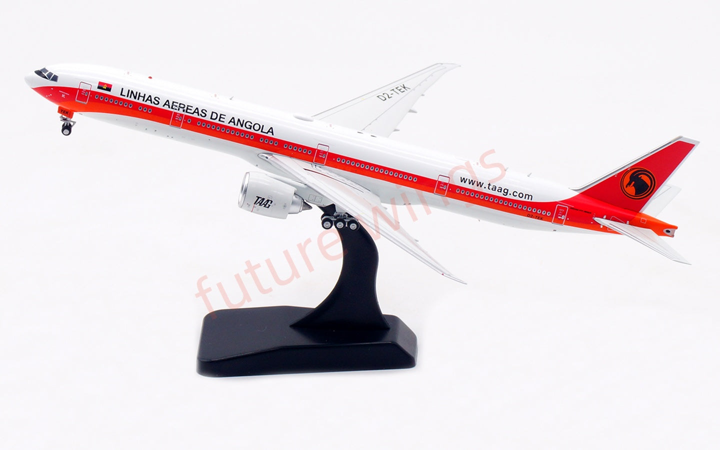 1:400 Aviation400 Angola TAAG B777-300ER D2-TEK Aircraft Model Free Tractor+Stand