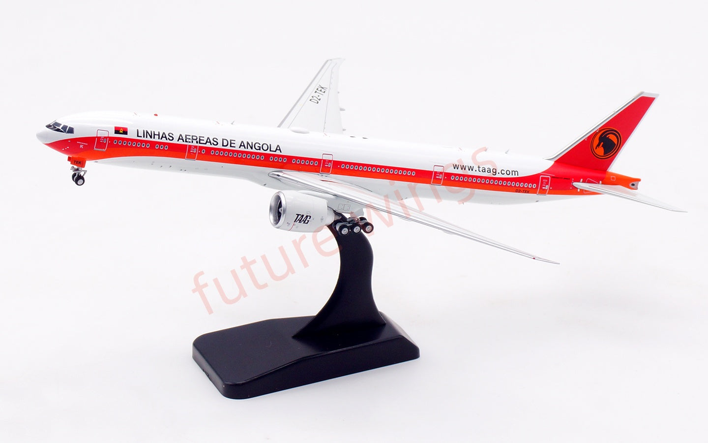 1:400 Aviation400 Angola TAAG B777-300ER D2-TEK Aircraft Model Free Tractor+Stand