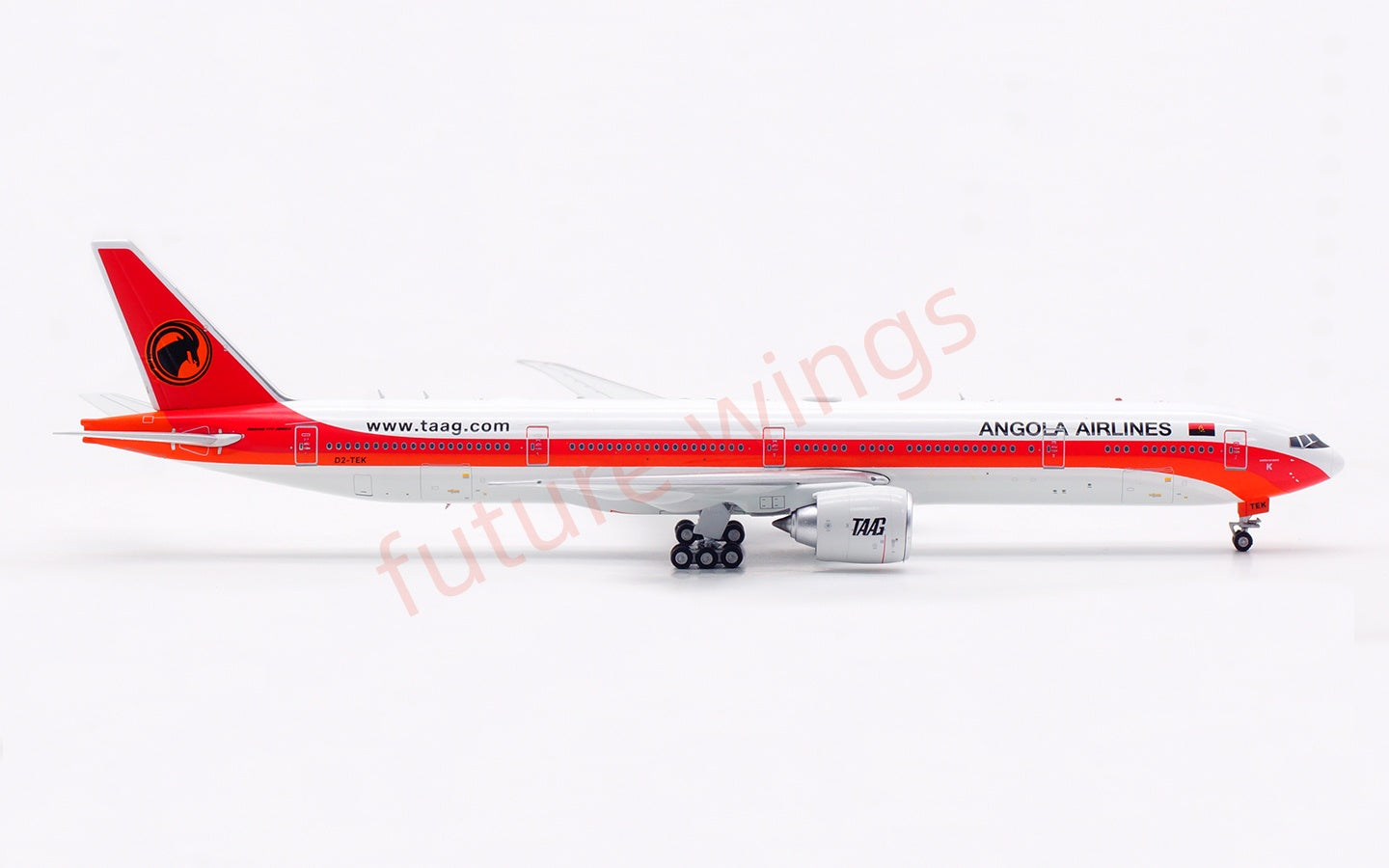 1:400 Aviation400 Angola TAAG B777-300ER D2-TEK Aircraft Model Free Tractor+Stand
