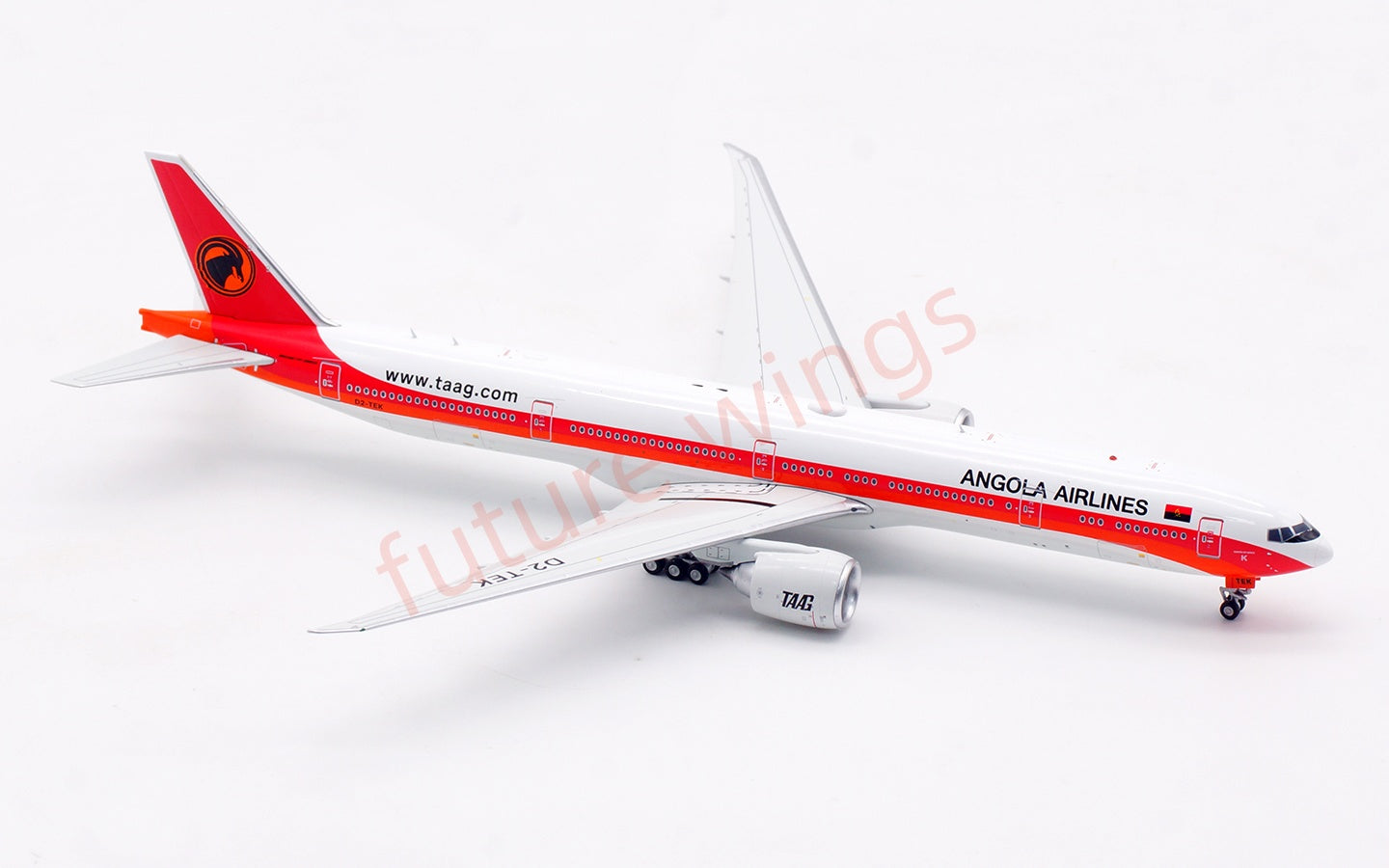 1:400 Aviation400 Angola TAAG B777-300ER D2-TEK Aircraft Model Free Tractor+Stand