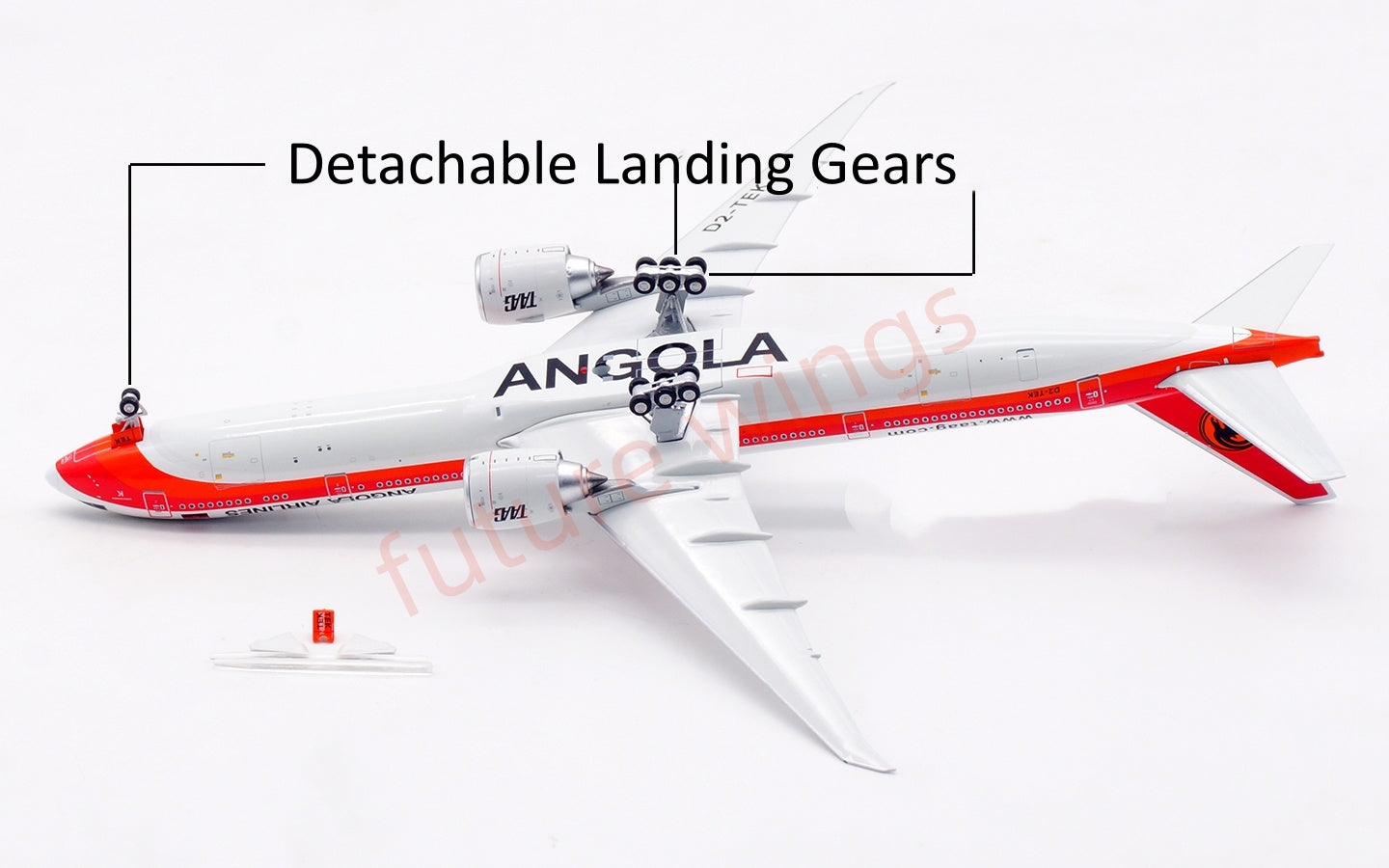 1:400 Aviation400 Angola TAAG B777-300ER D2-TEK Aircraft Model Free Tractor+Stand