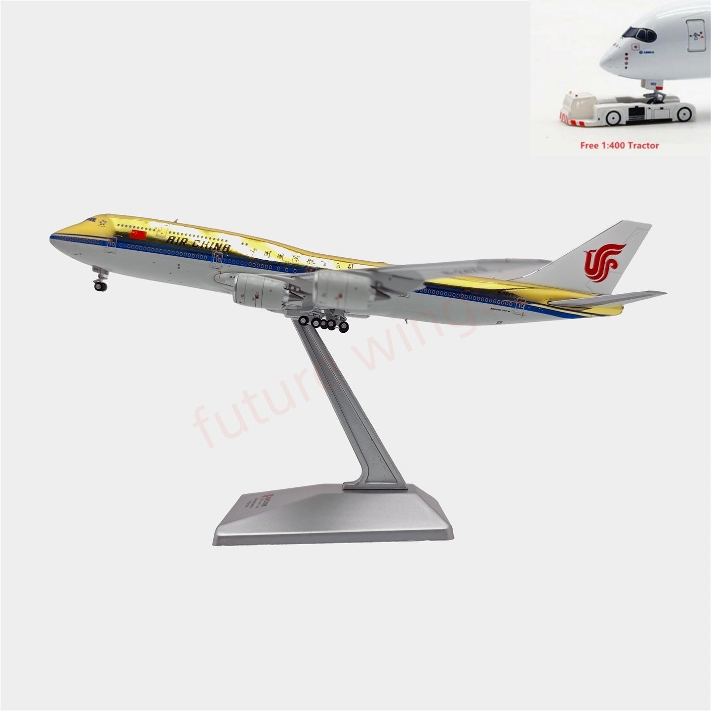 (RARE)1:400 YY Wings Air China B747-8 B-2479 (Gold Color) Aircraft Model Free Tractor+Stand