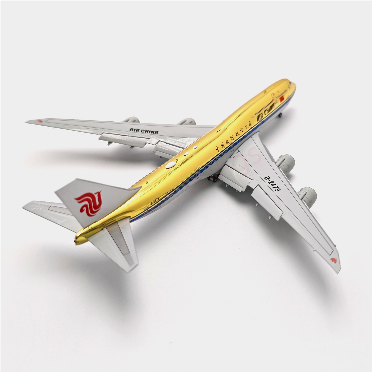 (RARE)1:400 YY Wings Air China B747-8 B-2479 (Gold Color) Aircraft Model Free Tractor+Stand