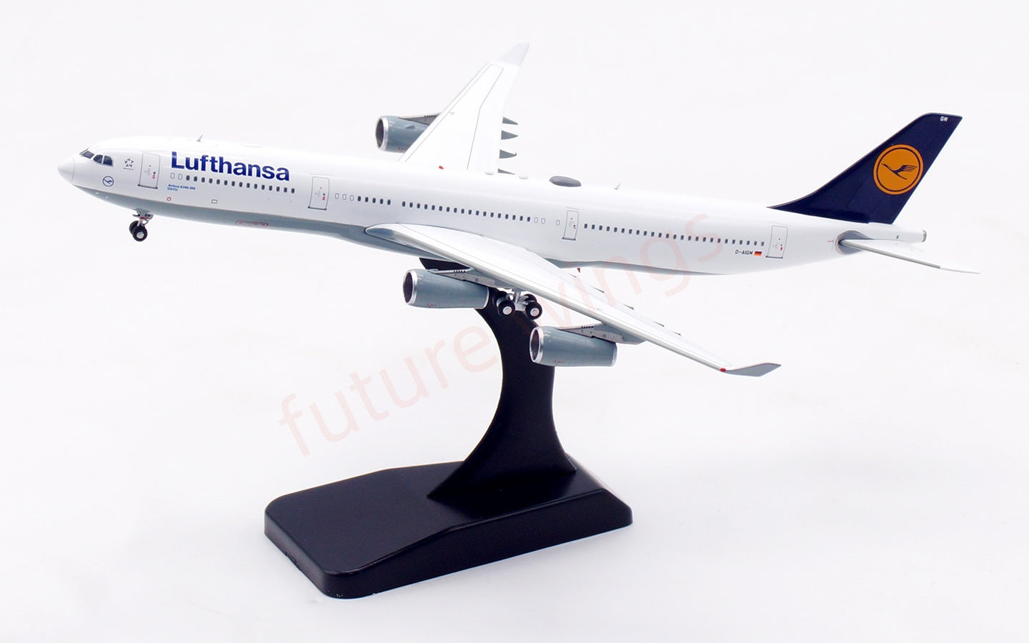 1:400 Aviation400 Lufthansa Airlines A340-300 D-AIGM Aircraft Model Free Tractor+Stand