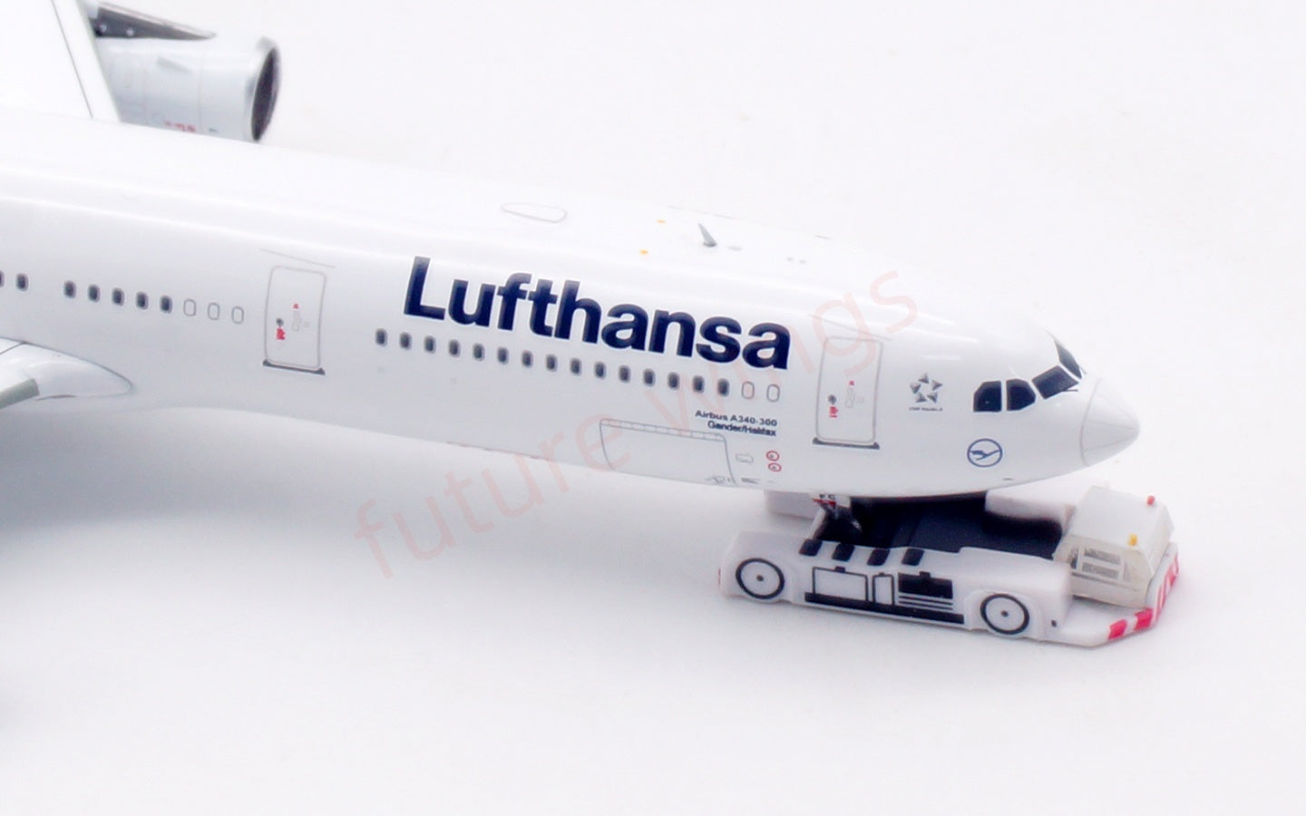 1:400 Aviation400 Lufthansa Airlines A340-300 D-AIFC Aircraft Model Free Tractor+Stand