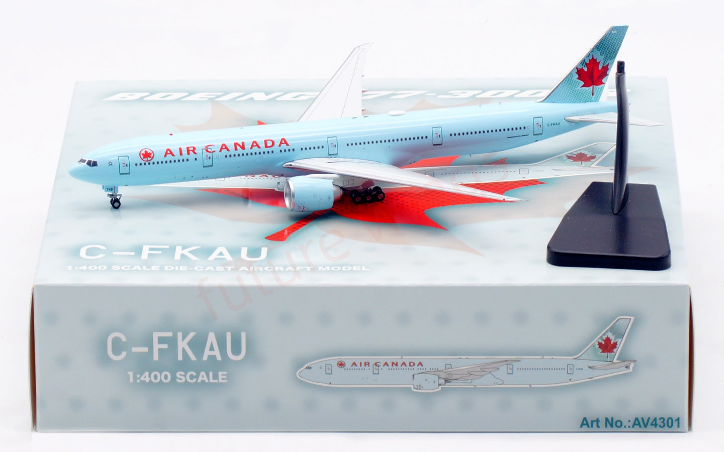 1:400 Aviation400 Air Canada B777-300ER C-FKAU Aircraft Model Free Tractor+Stand