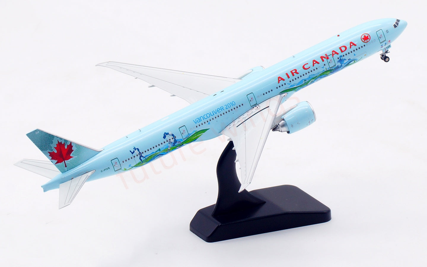 1:400 Aviation400 Air Canada B777-300ER C-FIVS Aircraft Model Free Tractor+Stand