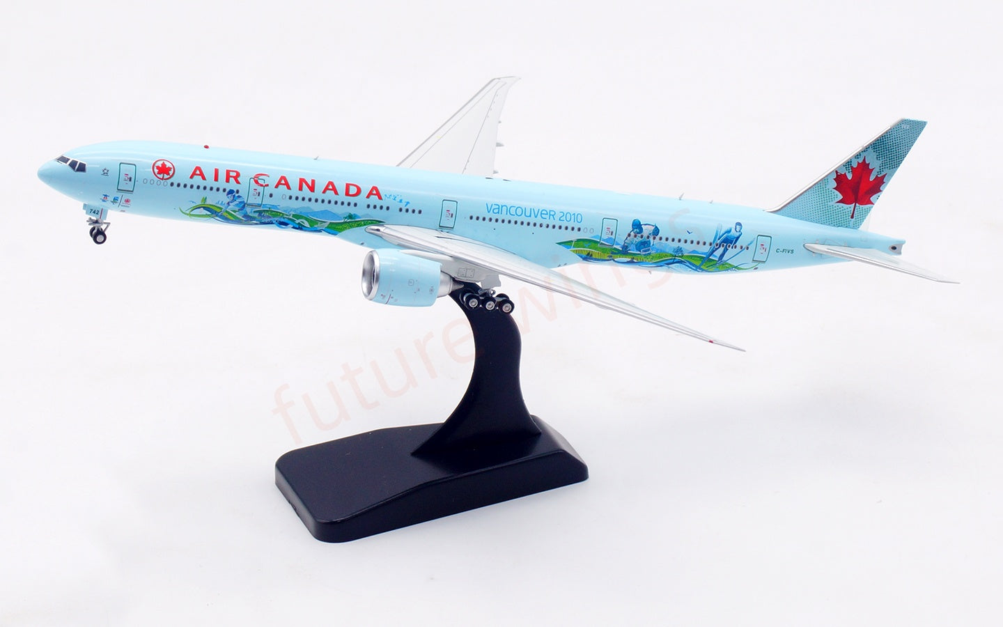 1:400 Aviation400 Air Canada B777-300ER C-FIVS Aircraft Model Free Tractor+Stand