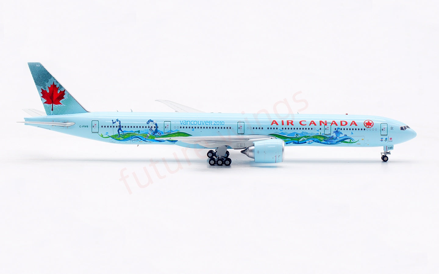 1:400 Aviation400 Air Canada B777-300ER C-FIVS Aircraft Model Free Tractor+Stand
