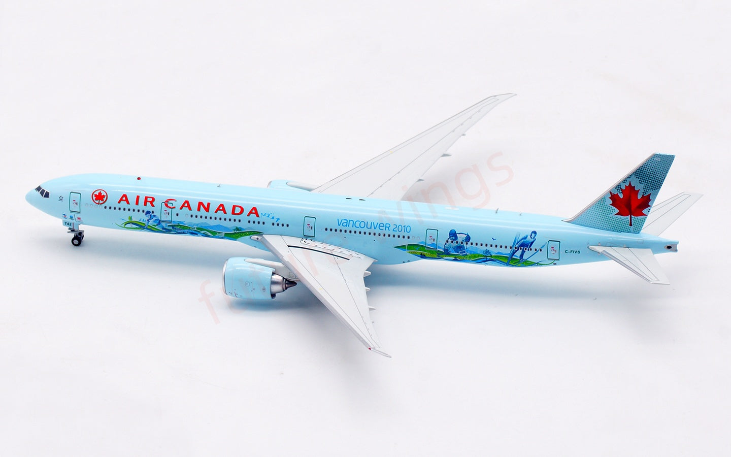 1:400 Aviation400 Air Canada B777-300ER C-FIVS Aircraft Model Free Tractor+Stand