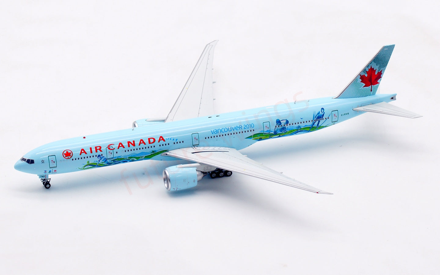 1:400 Aviation400 Air Canada B777-300ER C-FIVS Aircraft Model Free Tractor+Stand