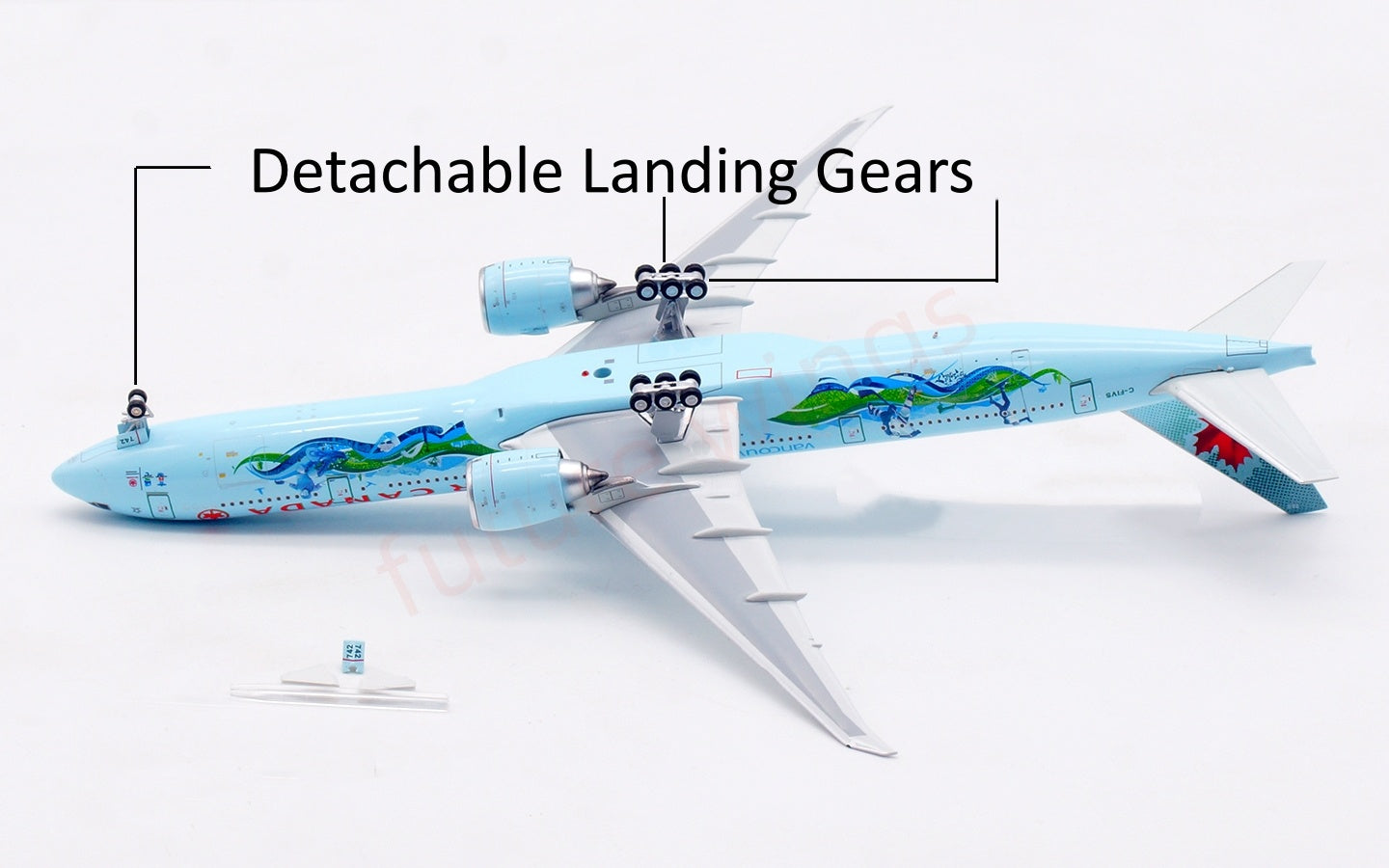1:400 Aviation400 Air Canada B777-300ER C-FIVS Aircraft Model Free Tractor+Stand
