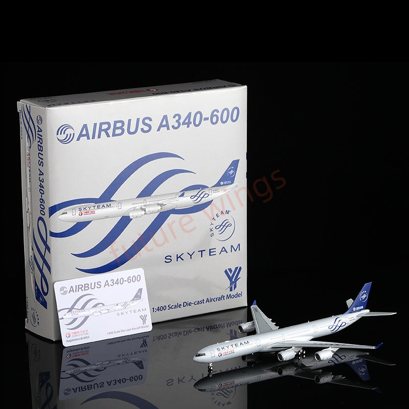 1:400 YY Wings China Eastern Airlines A340-600 B-6053 "SKYTEAM" Aircraft Model+Free Tractor