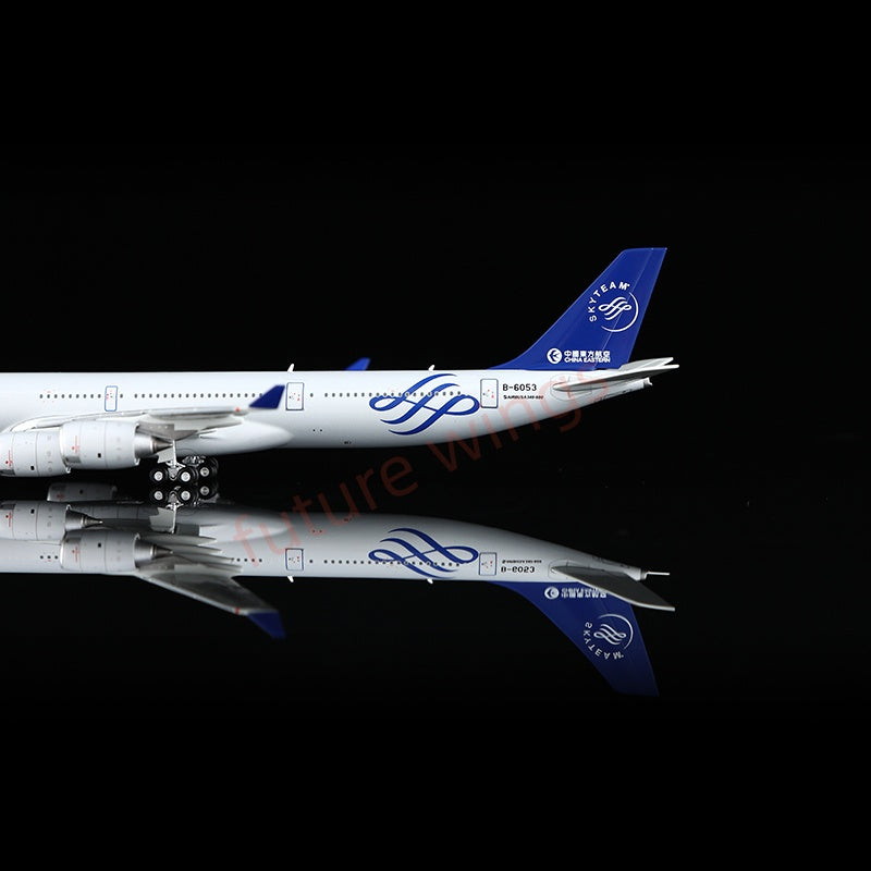 1:400 YY Wings China Eastern Airlines A340-600 B-6053 "SKYTEAM" Aircraft Model+Free Tractor