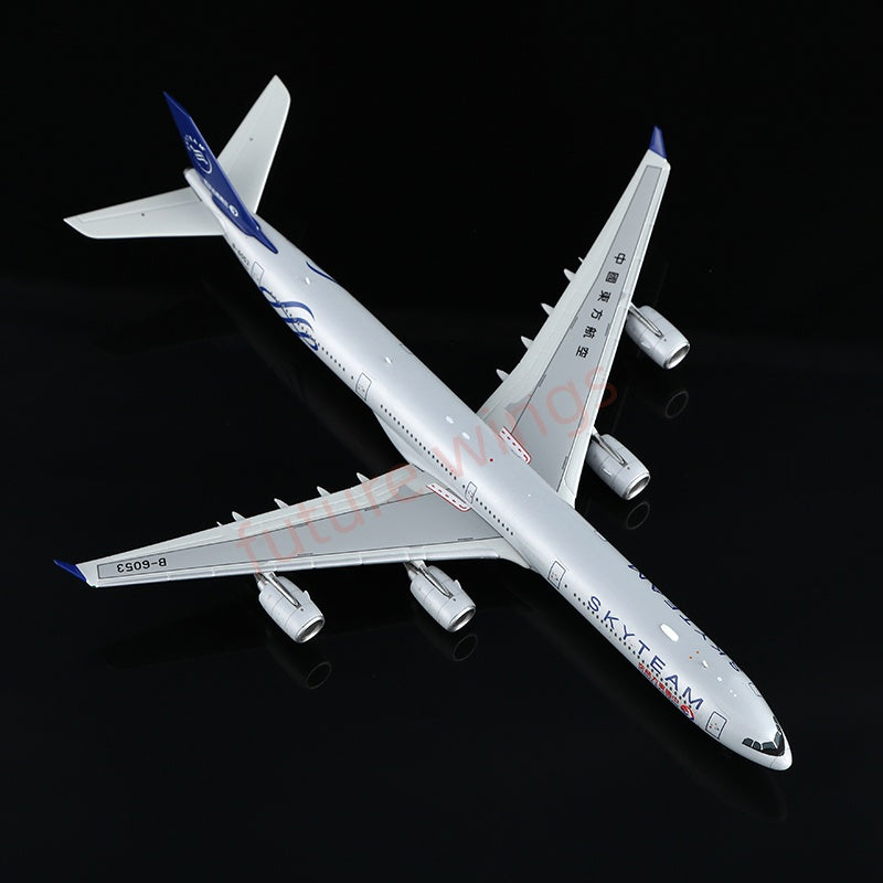 1:400 YY Wings China Eastern Airlines A340-600 B-6053 "SKYTEAM" Aircraft Model+Free Tractor