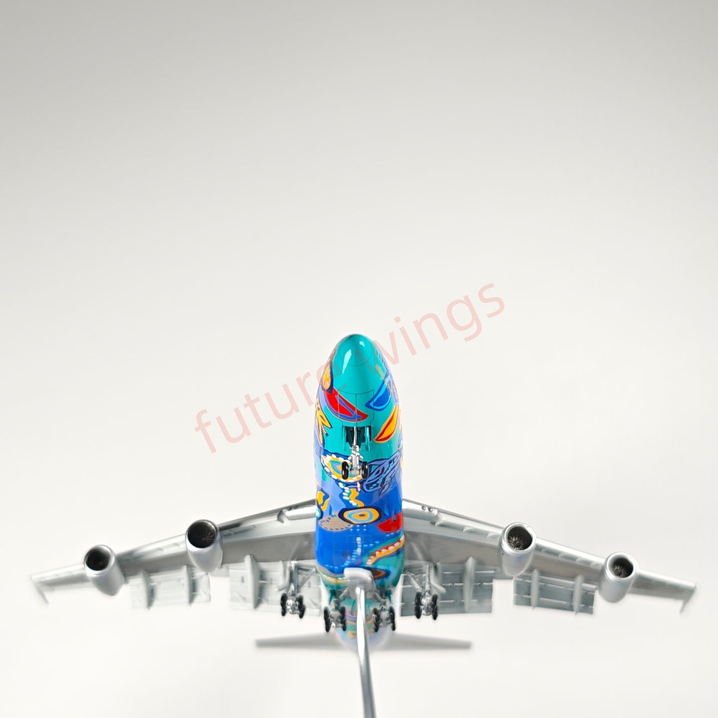 1:400 HX Models Qantas Airways B747-300 VH-EBU Aircraft Model Free Tractor +Stand