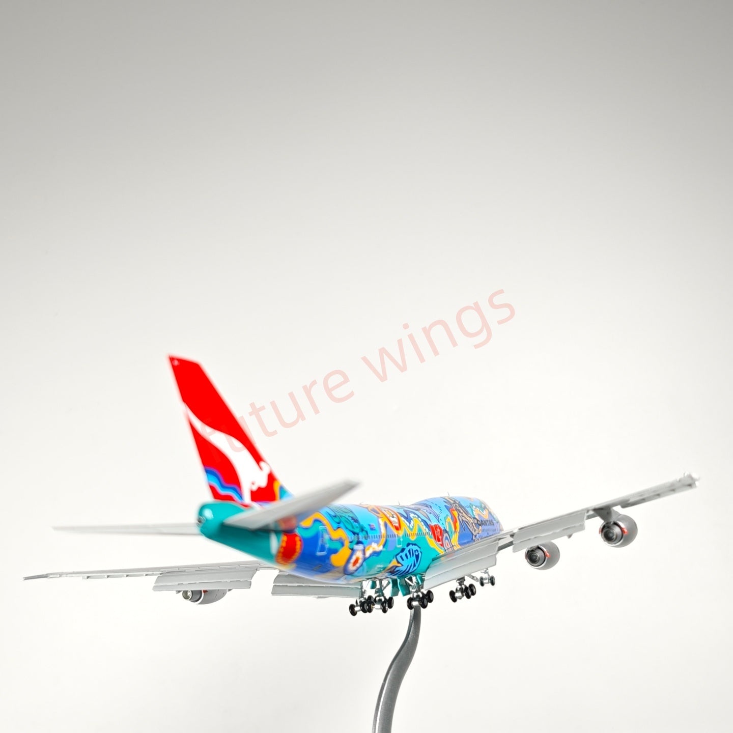 1:400 HX Models Qantas Airways B747-300 VH-EBU Aircraft Model Free Tractor +Stand