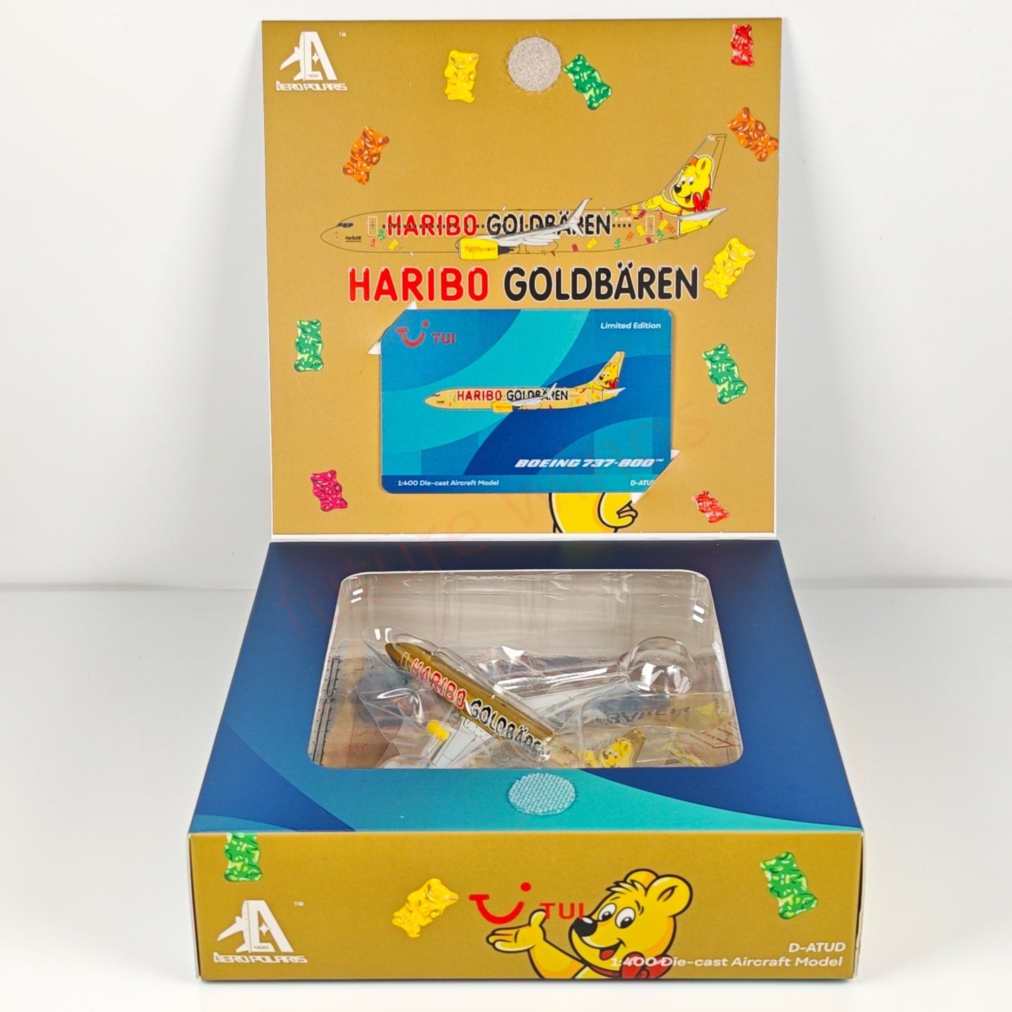 1:400 AeroPolaris Tui Airways B737-800 D-ATUD "Haribo Goldbaren"Aircraft Model+Free Tractor
