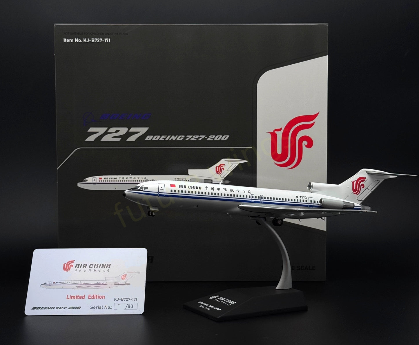 1:200 KJ Model(JC Wings) Air China B727-200 B-7272 Diecast Aircraft Model