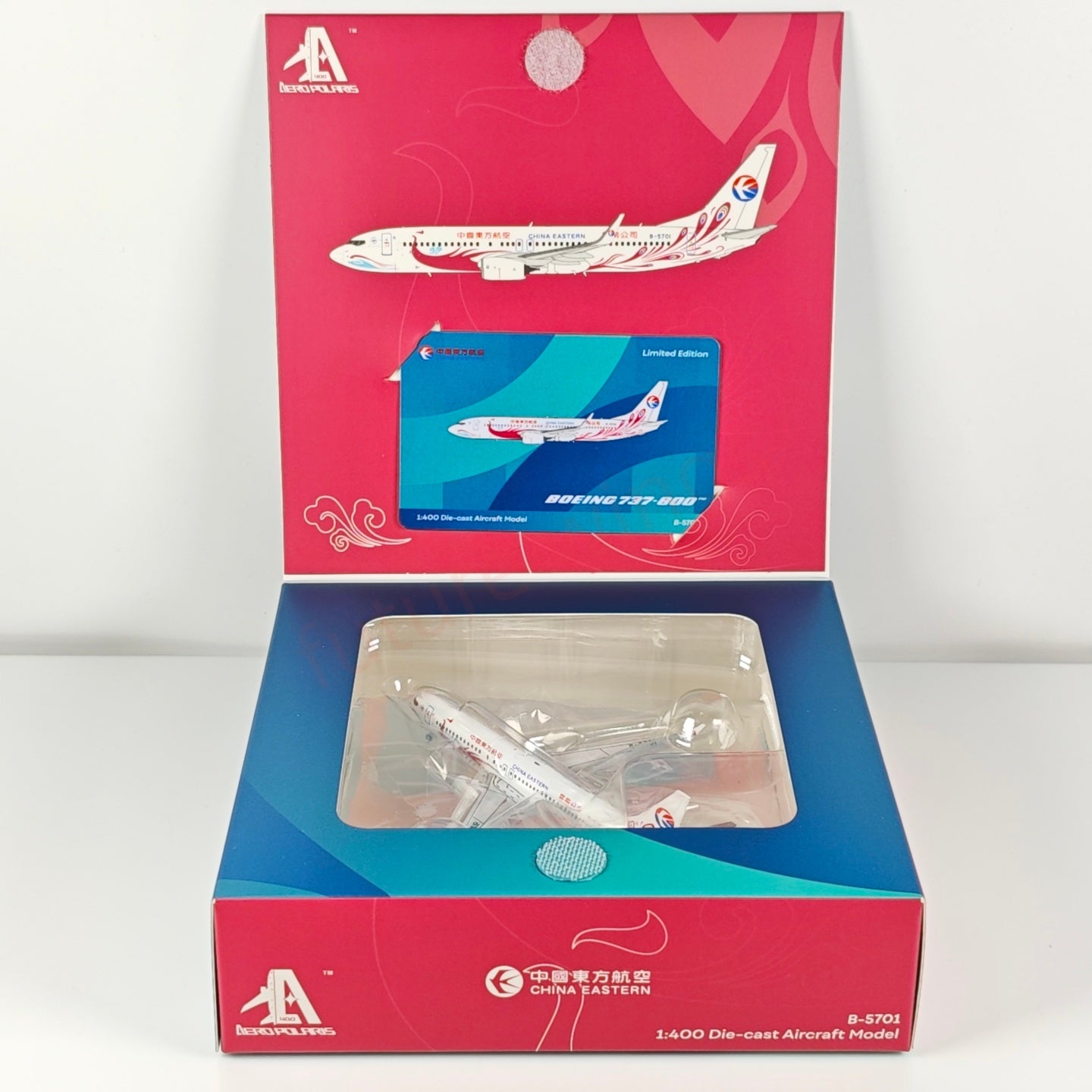 1:400 AeroPolaris China Eastern Airlines B737-800 B-5701 Aircraft Model+Free Tractor