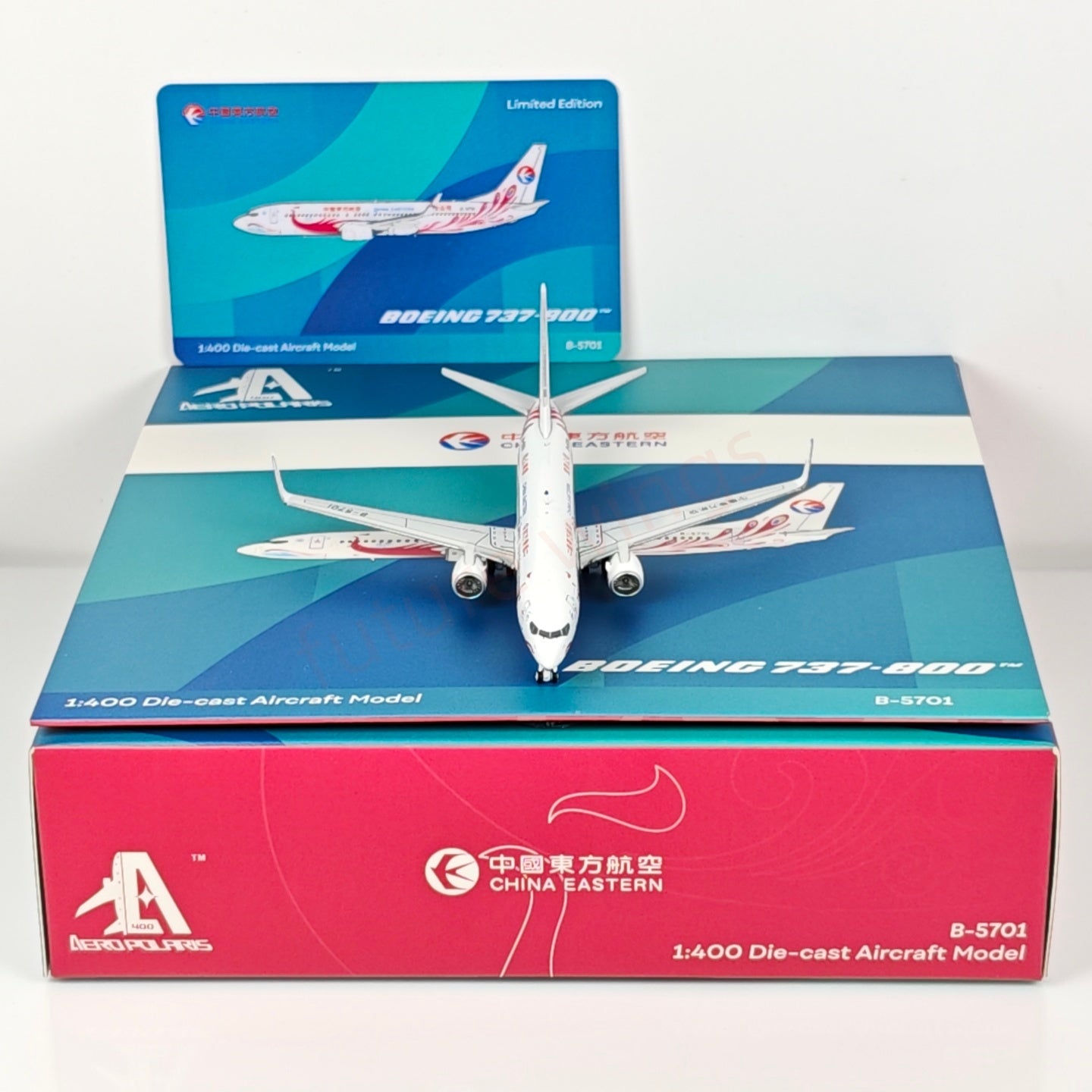 1:400 AeroPolaris China Eastern Airlines B737-800 B-5701 Aircraft Model+Free Tractor