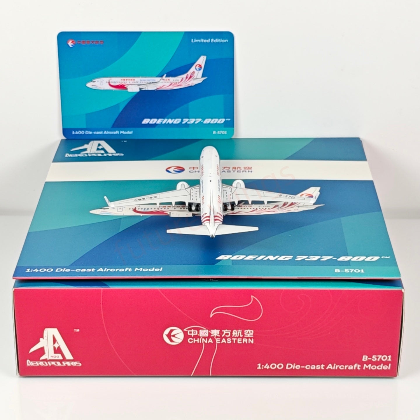 1:400 AeroPolaris China Eastern Airlines B737-800 B-5701 Aircraft Model+Free Tractor