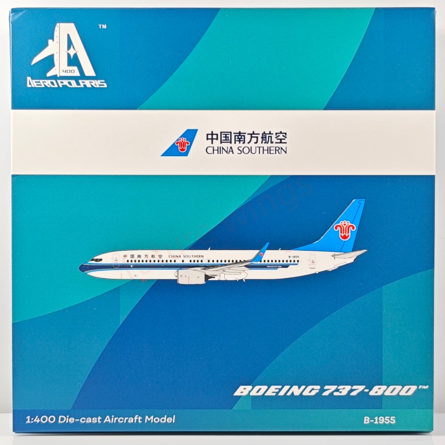 1:400 AeroPolaris China Southern Airlines B737-800 B-1955 Aircraft Model+Free Tractor